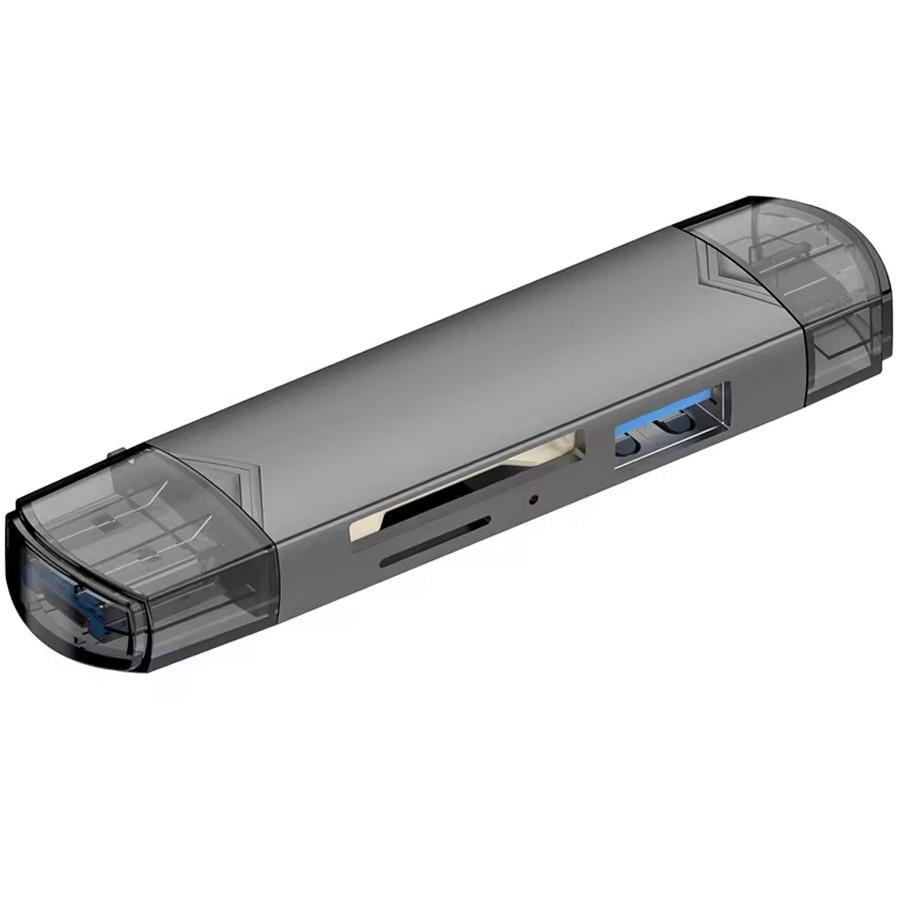 Кардрідер U&P USB Type-C/USB 3.0/Micro USB-microSD/SD/USB 3.0 OTG Grey (SSE-U08-GY)