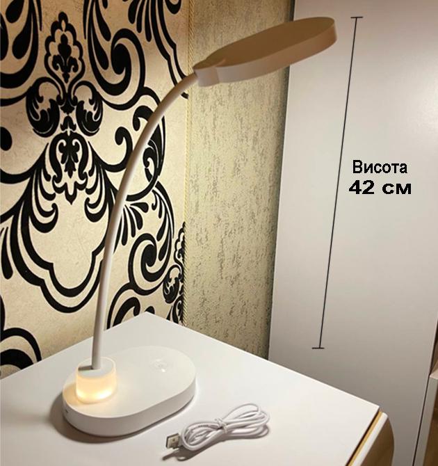 Лампа ночник настольная аккумуляторная 2400 mAh гибкая сенсорная 3 режима света LED 4200K Белый - фото 6 Лампа ночник настольная аккумуляторная 2400 mAh гибкая сенсорная 3 режима света LED 4200K Белый - фото 6