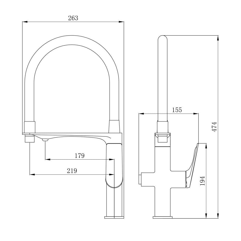 Мойка для кухни Luminex 6045 Черный/смеситель Qtap Vlasta с гибким изливом и фильтром воды Графитовый - фото 19