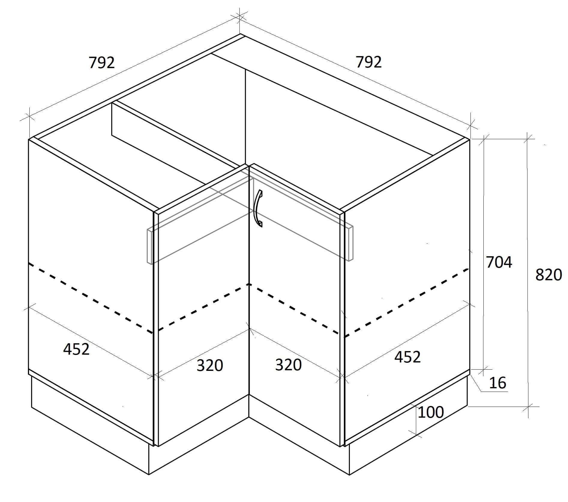 Тумба кутова кухонна МАКСІ-МЕблі № 2 без стільниці ЛЮКС Дуб сонома/Білий гладкий (72151) - фото 2 Тумба кутова кухонна МАКСІ-МЕблі № 2 без стільниці ЛЮКС Дуб сонома/Білий гладкий (72151) - фото 2