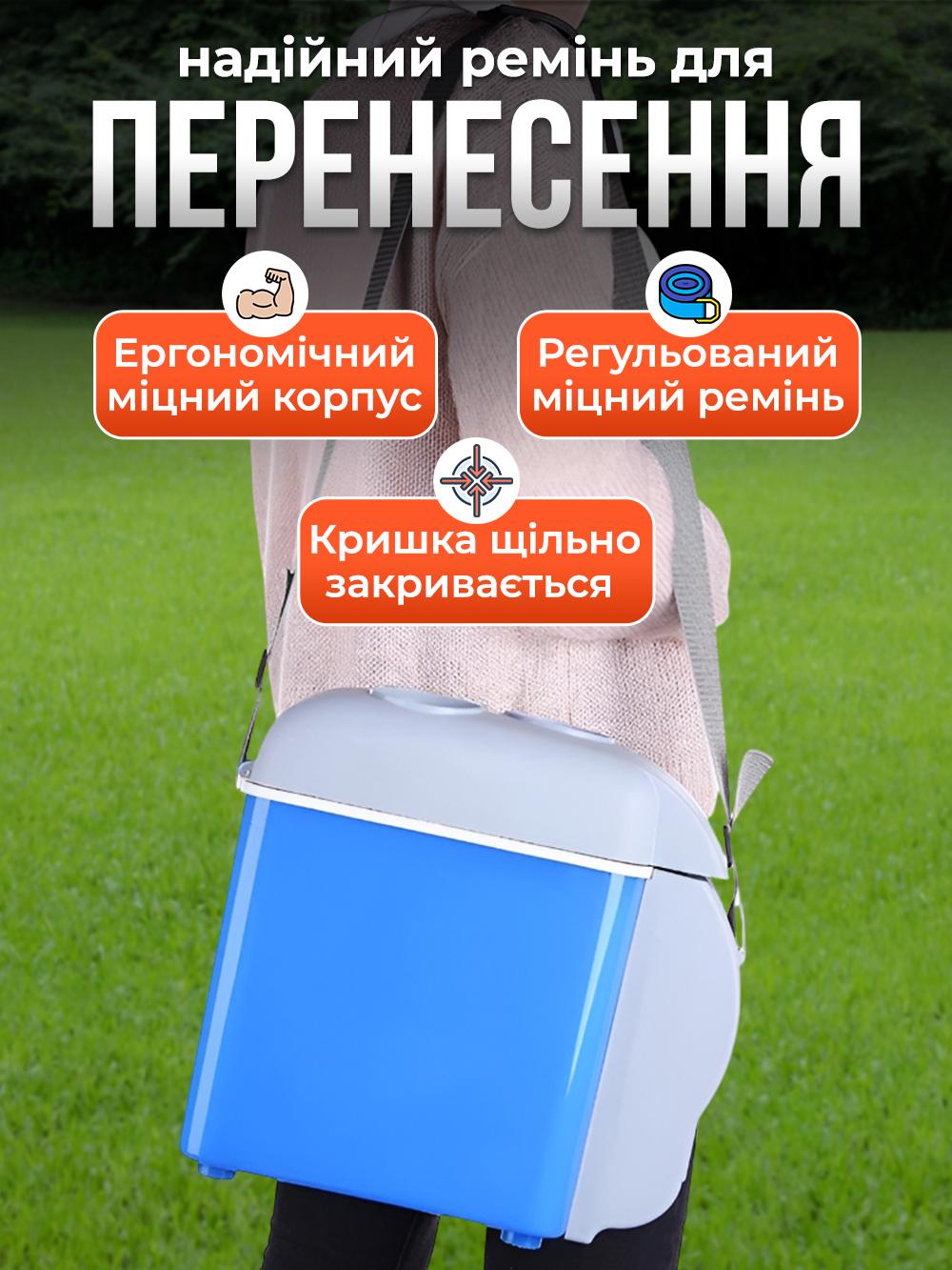 Автохолодильник портативный от прикуривателя DC 12v 7,5 л Сине-серый (fdf65fbc) - фото 8