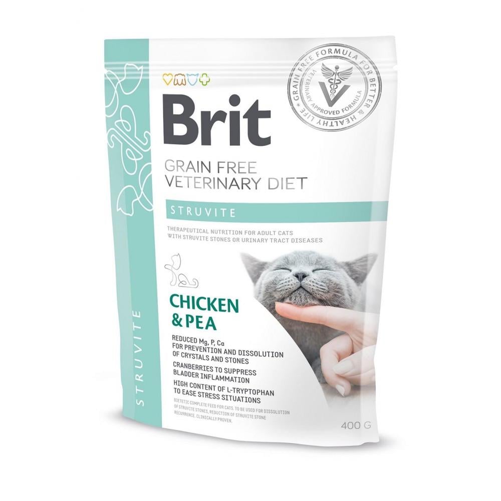 Корм сухой Brit Grain Free VetDiet Cat Struvite для кошек с мочекаменной болезнью с курицей и горохом 400 г (34806636)