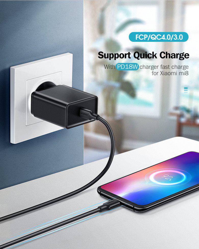 Кабель UGREEN US286 Type-C 18W Black (50997) - фото 3 Кабель UGREEN US286 Type-C 18W Black (50997) - фото 3