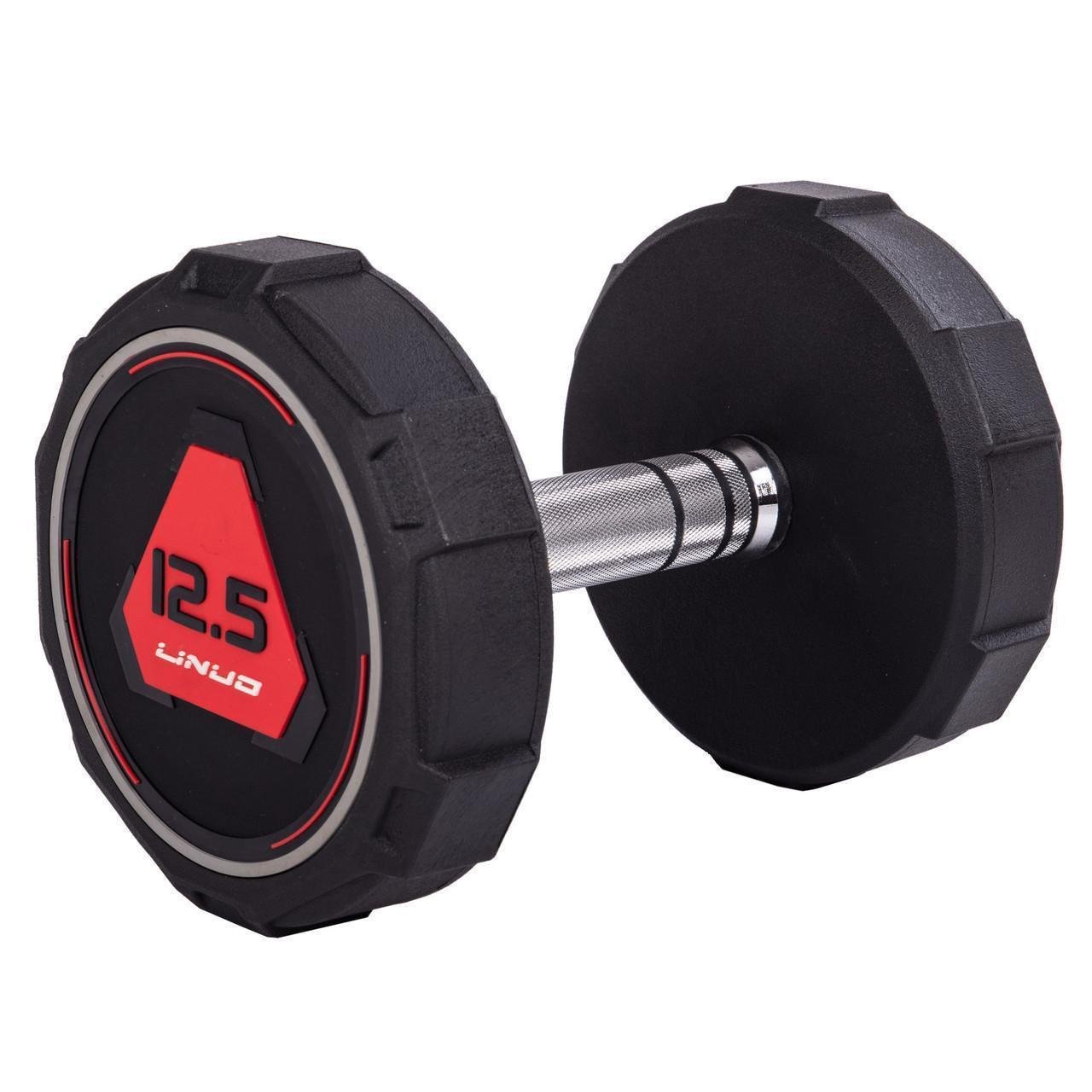 Гантель цельная LI NUO TA-3618-12_5 с полиуретановым покрытием 12,5 кг (2532854861) - фото 1