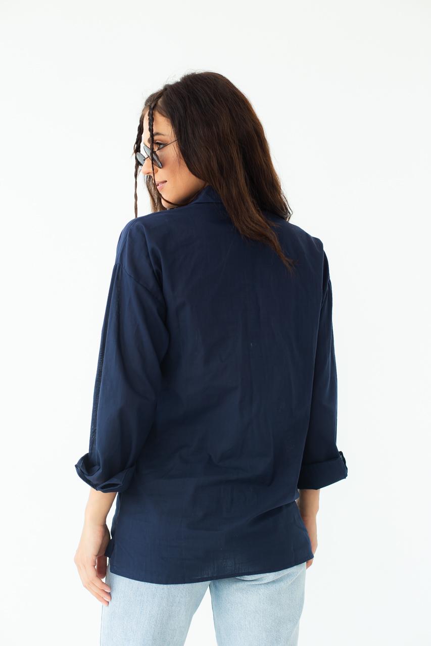 Рубашка хлопковая QU STYLE M Темно-синий (9498783) - фото 2