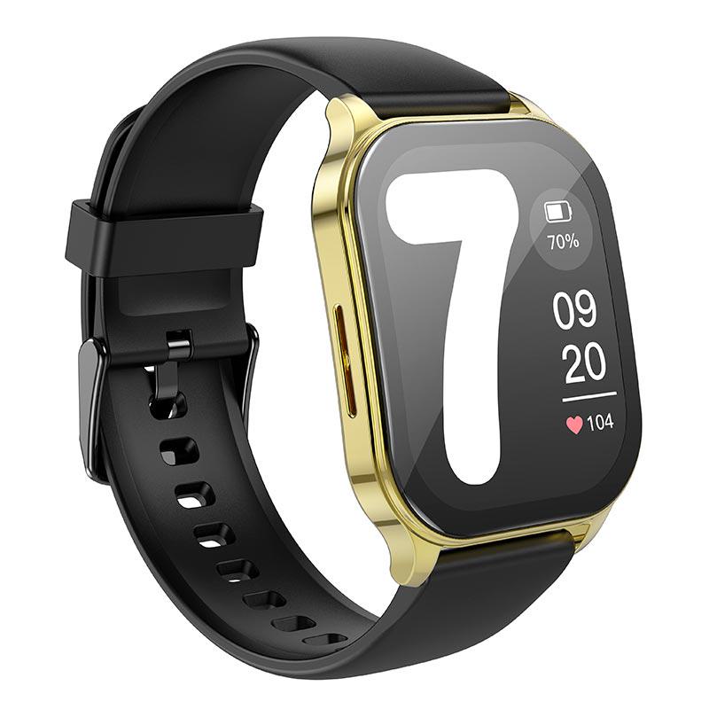 Смарт-годинник Hoco Y19 BT 5.1 Track HeartRate IP68 Black/Gold