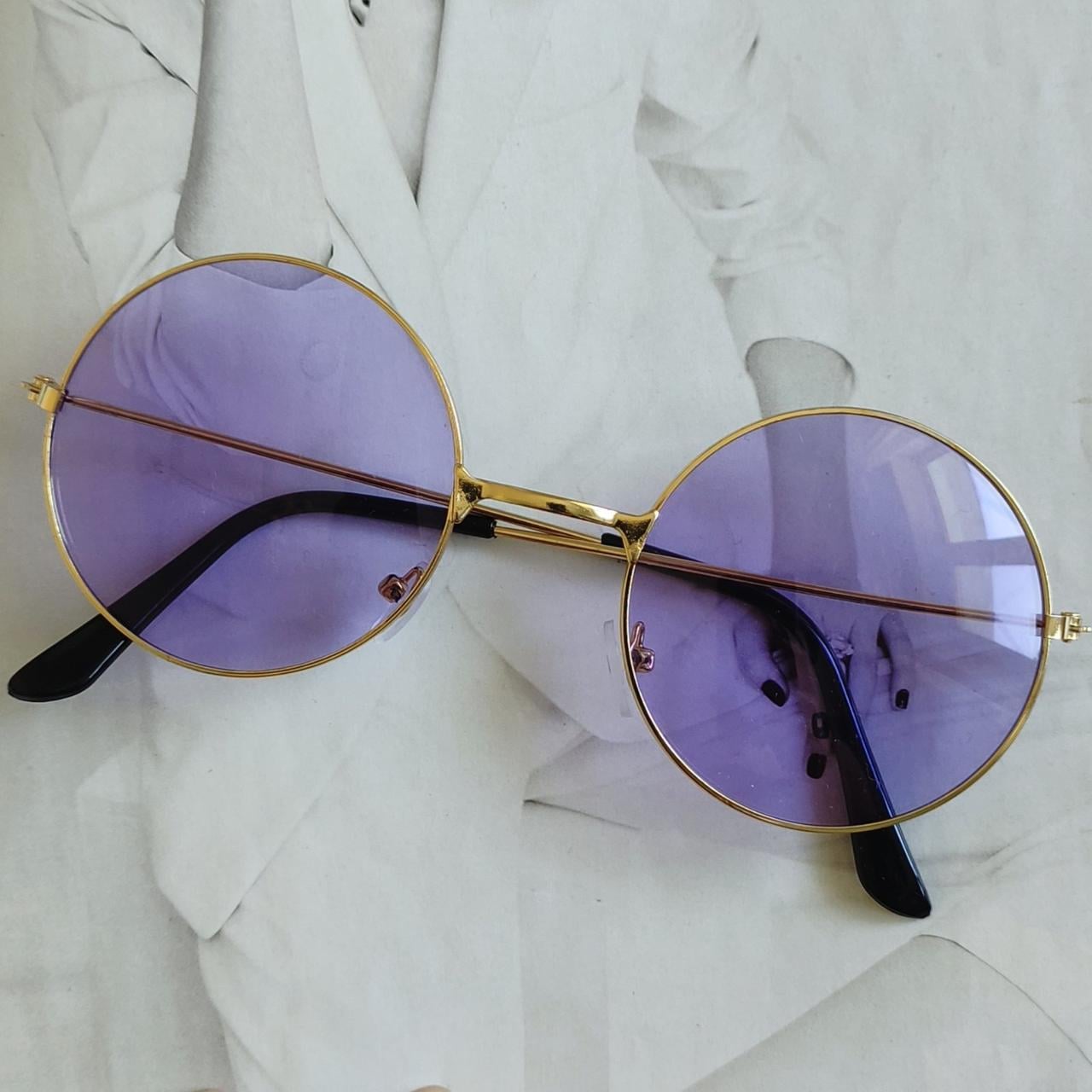 Солнцезащитные очки тишейды с цветной линзой Фиолетовый в золоте