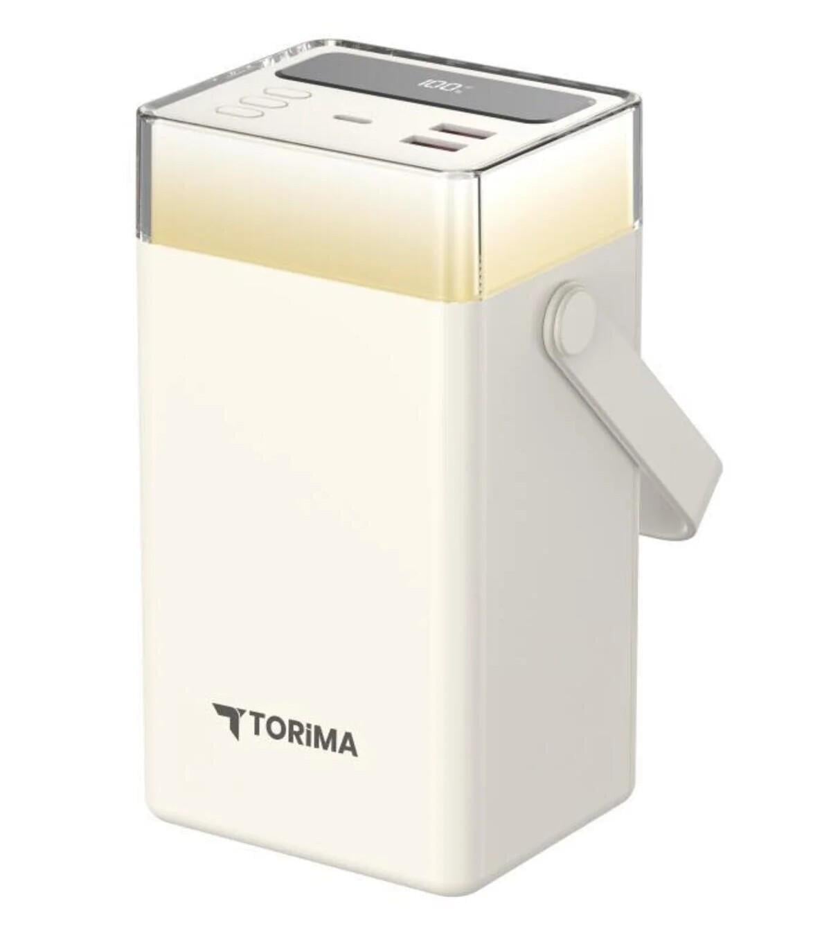 Повербанк Torima TRM-1061 Black 60000 mAh Type-C Lightning 22,5 Вт с быстрой зарядкой и LED фонарем White (jz-TRM1061)