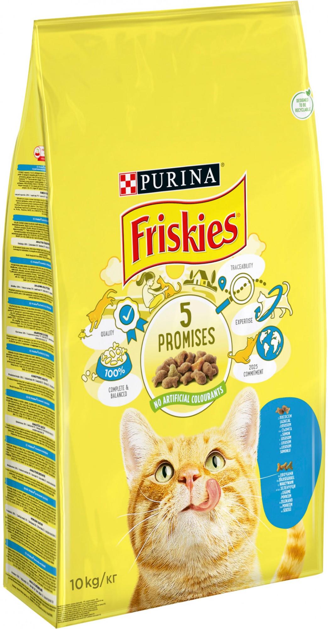 Сухий корм для котів Purina Friskies з лососем та овочами 10 кг (5997204515469)