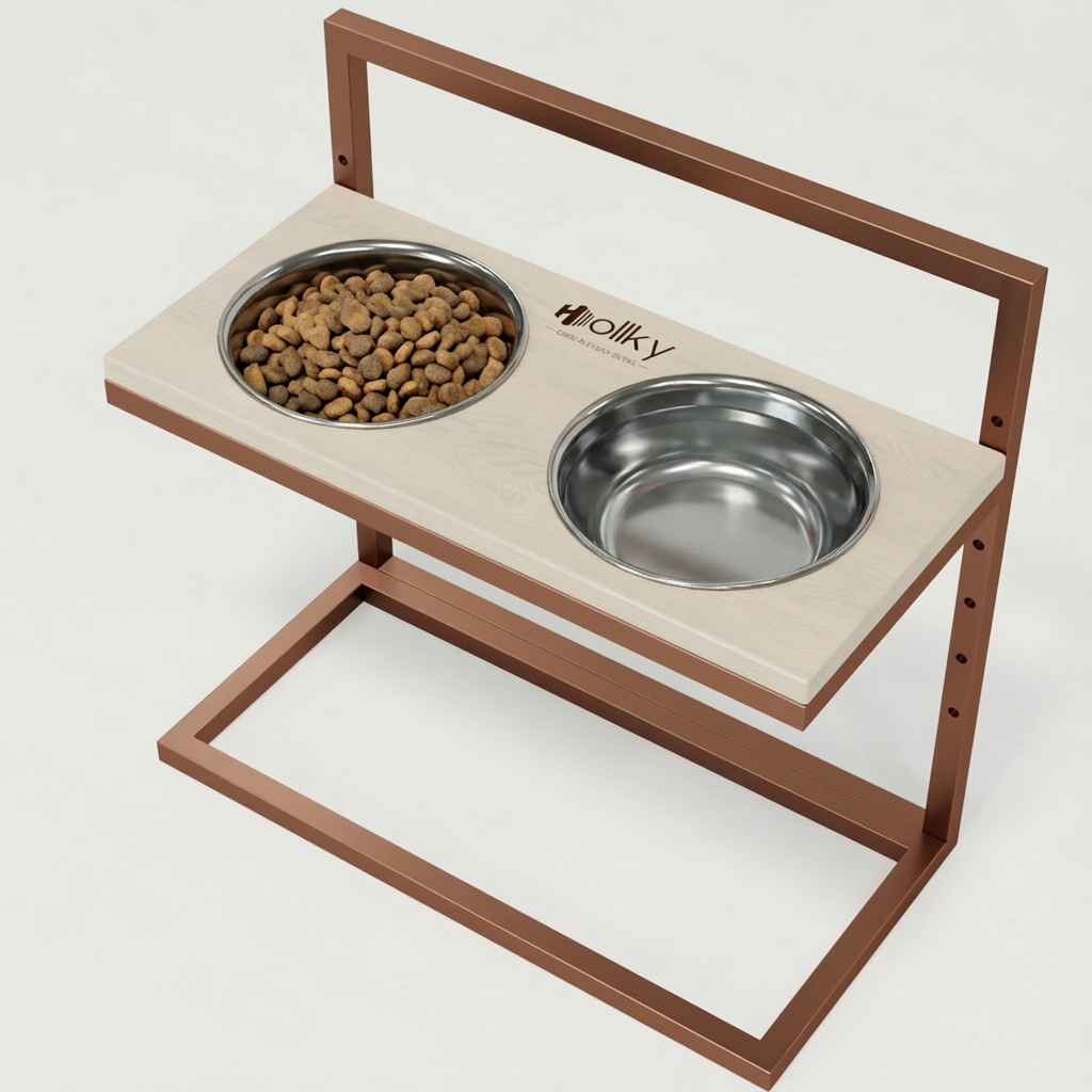 Миски на регулируемой подставке для больших собак Hollky Flex L 2х1,8 л (FL-502850-GLWH) - фото 2