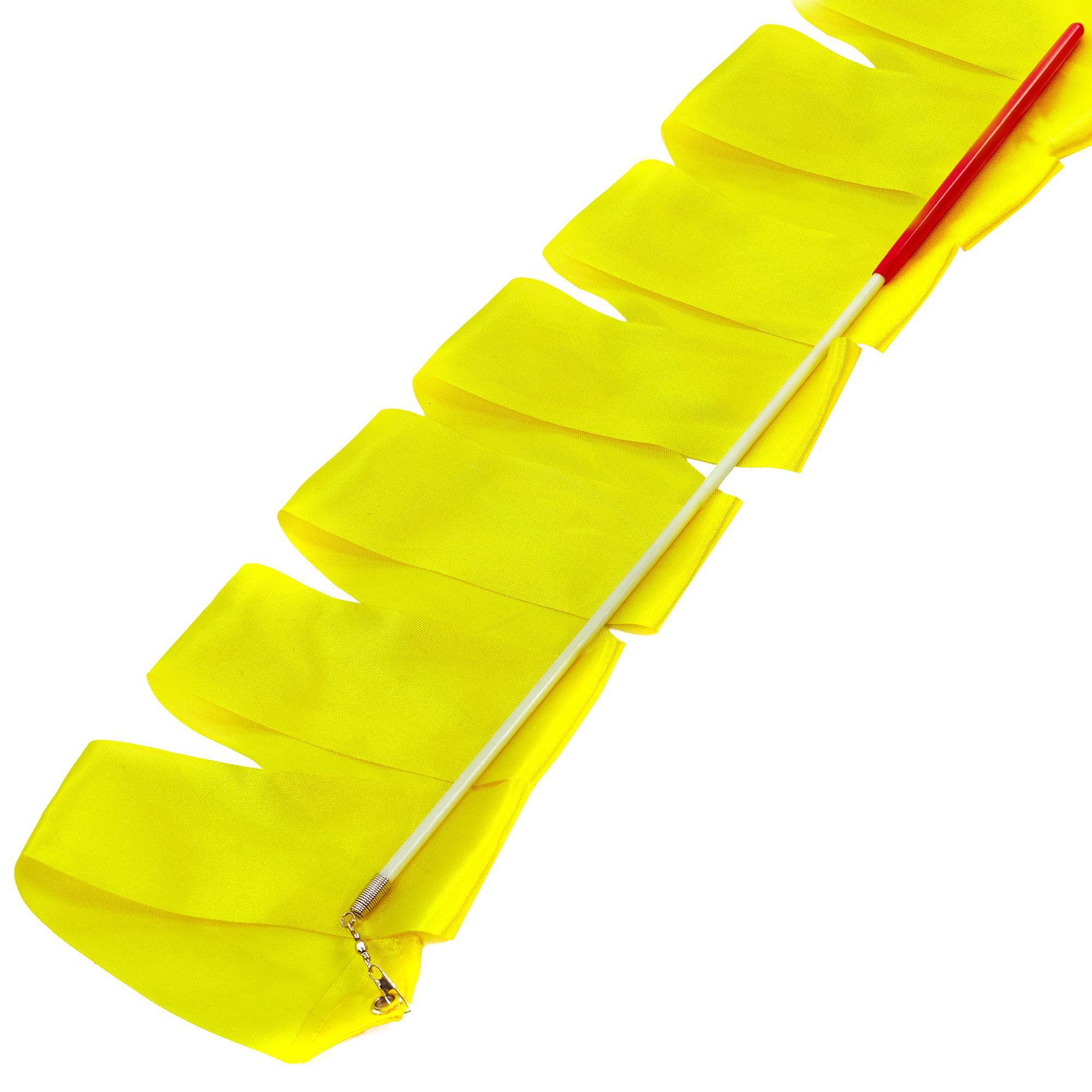 Стрічка для художньої гімнастики з паличкою Lingo C-3249 3,3 м Жовтий (219034)