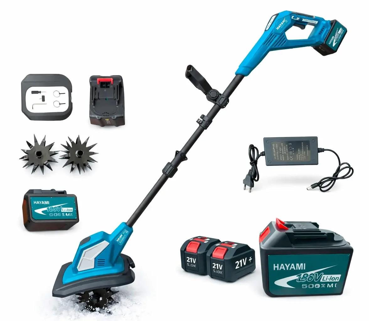 Культиватор аккумуляторный телескопическая штанга 21V 2 аккумулятор (32110885)