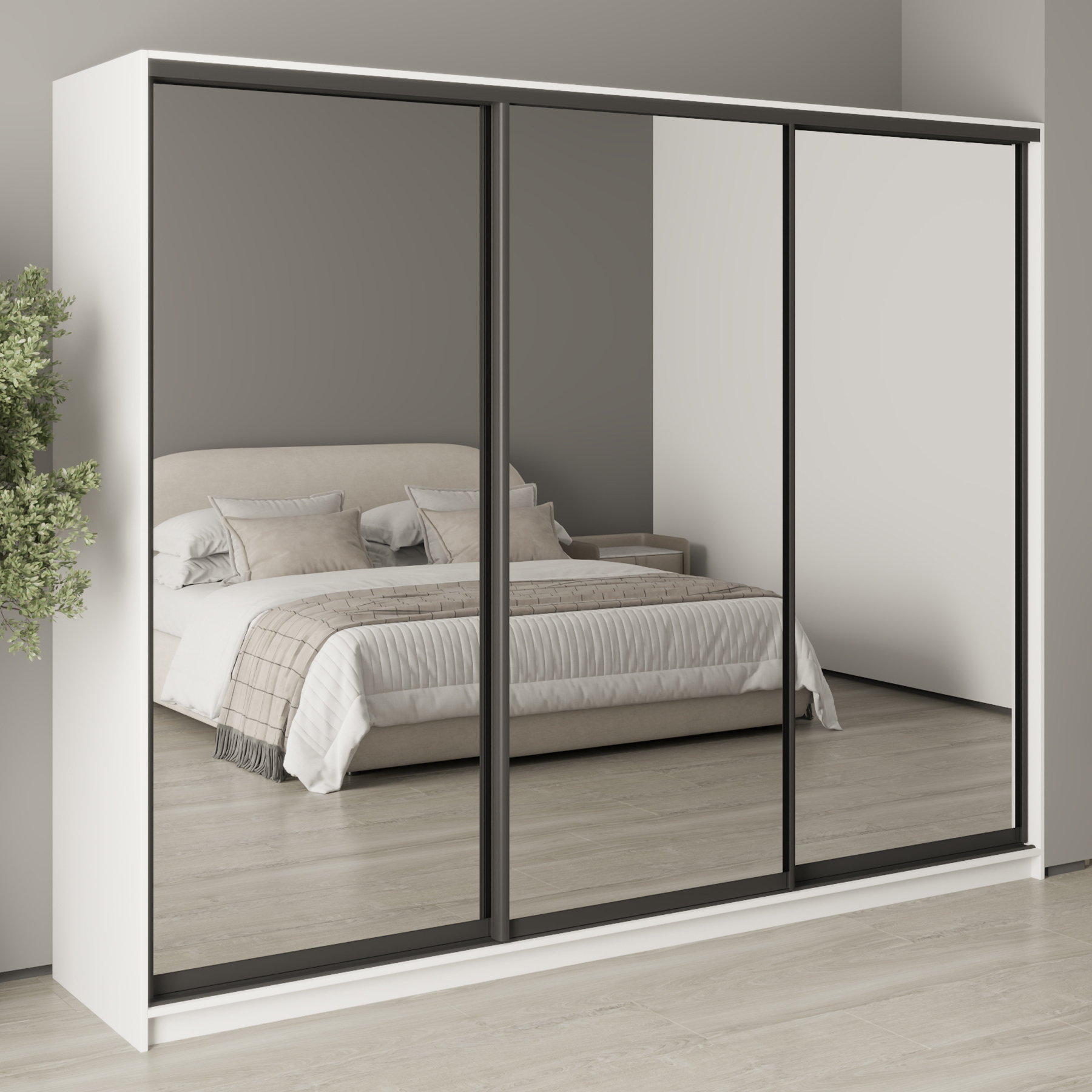 Шкаф-купе трехдверный Mebel Star Комбо BG MBS-9236 260х45х210 см Аляска белый (1009225) Шкаф-купе трехдверный Mebel Star Комбо BG MBS-9236 260х45х210 см Аляска белый (1009225)
