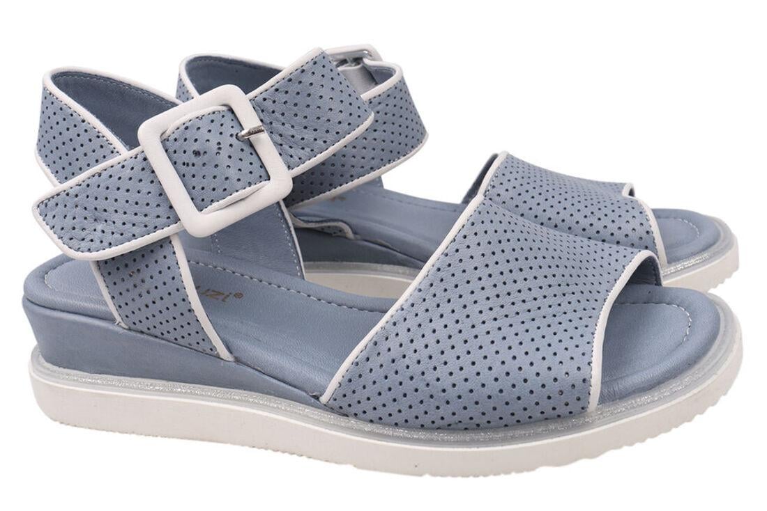 Босоножки женские Mario Muzi из кожи на платформе с открытой пятой р. 36 Синий (583-21LBC)