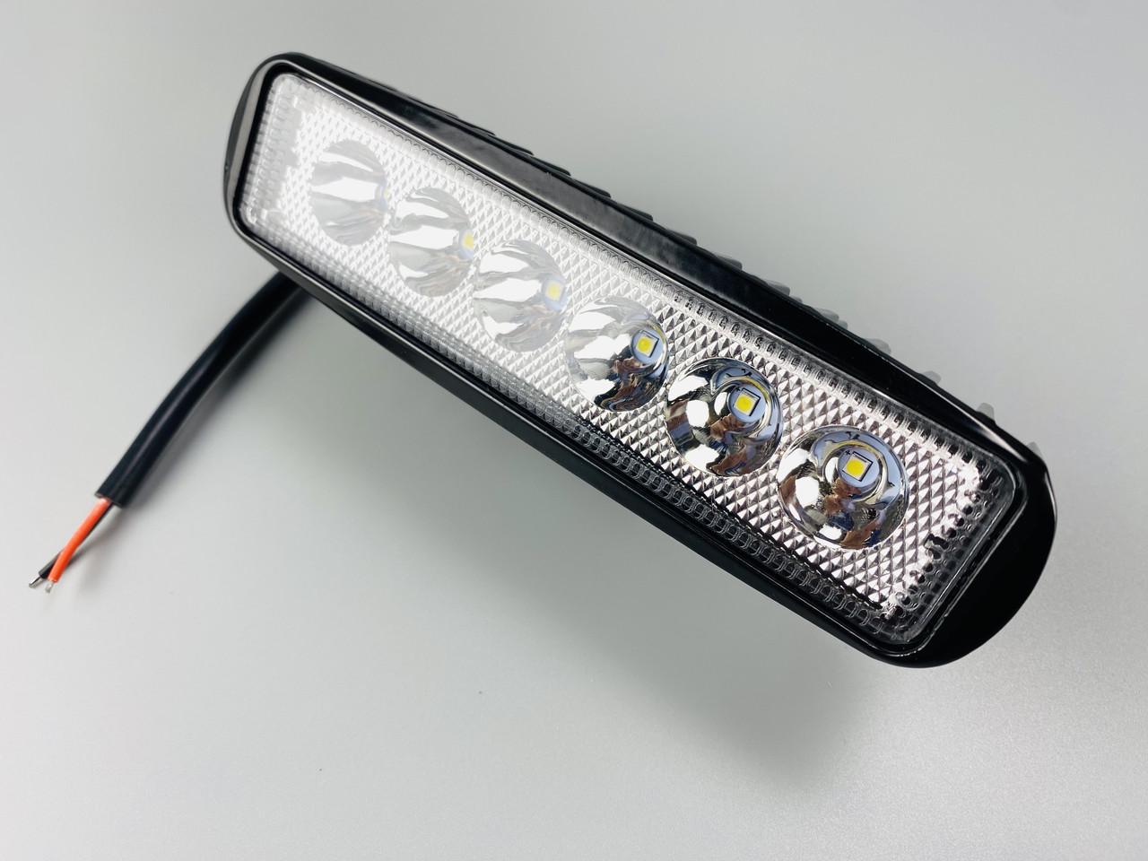 Фара Led прямоугольная 18W 6 диодов 9-32V 6000 K IP67 led chip 3030
