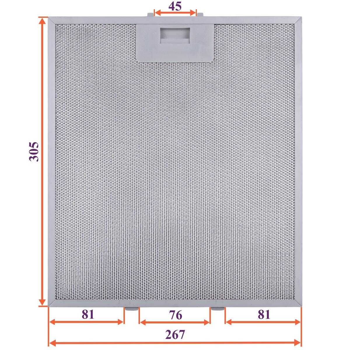 Фильтр жировой для вытяжки металлический под защелки 267x305x8 мм (00000056146) - фото 2 Фильтр жировой для вытяжки металлический под защелки 267x305x8 мм (00000056146) - фото 2
