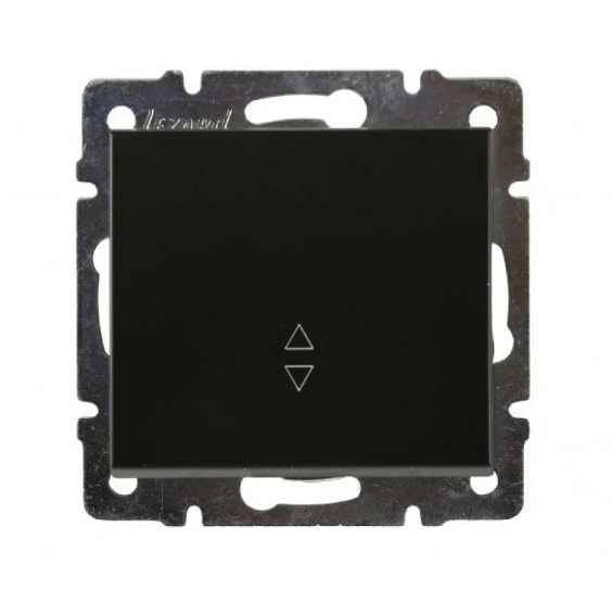 Вимикач одноклавішний Lezard Rain прохідний Антрацитовий (26496740)