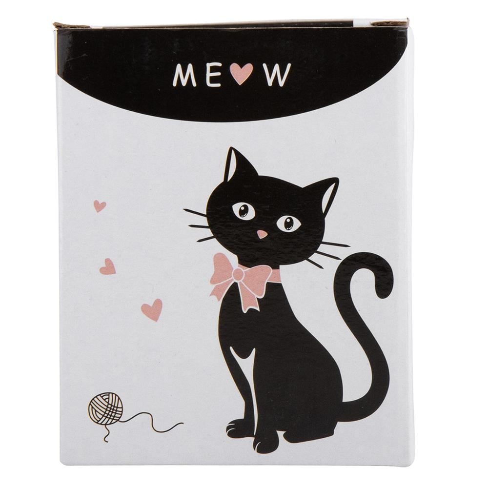 Кружка керамическая Elisey Черная кошка MEOW 370 мл Белый/Черный (9028-010)
