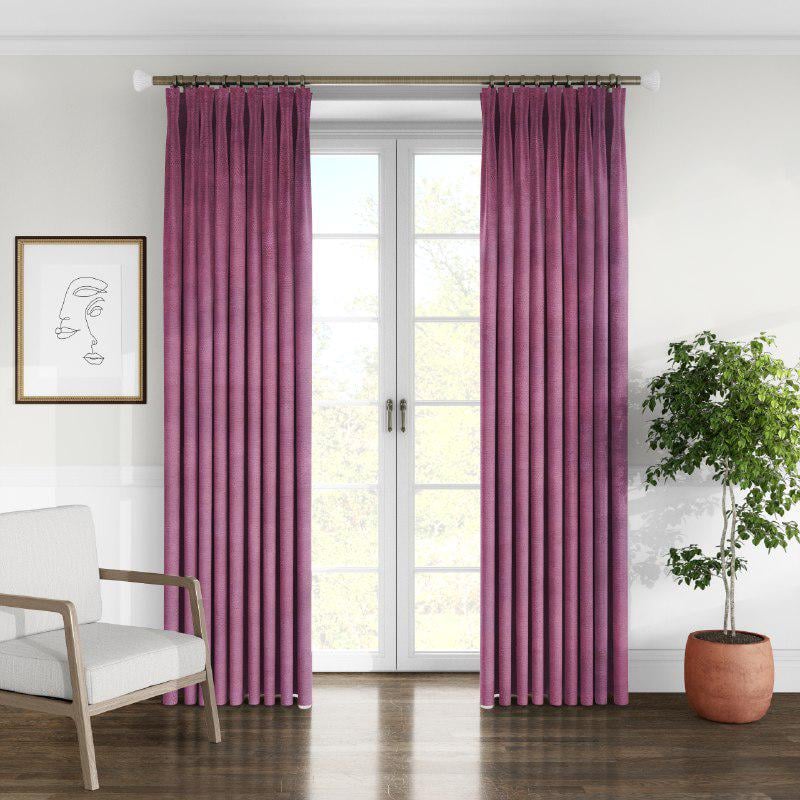 Штора микровелюр на тесьме 6 см 300х280 см Темно-розовый