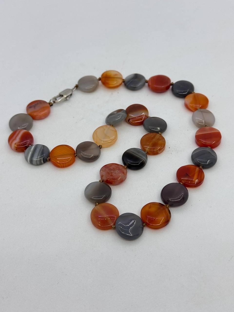 Бусы из агата 42 см Комбинированный (12474)