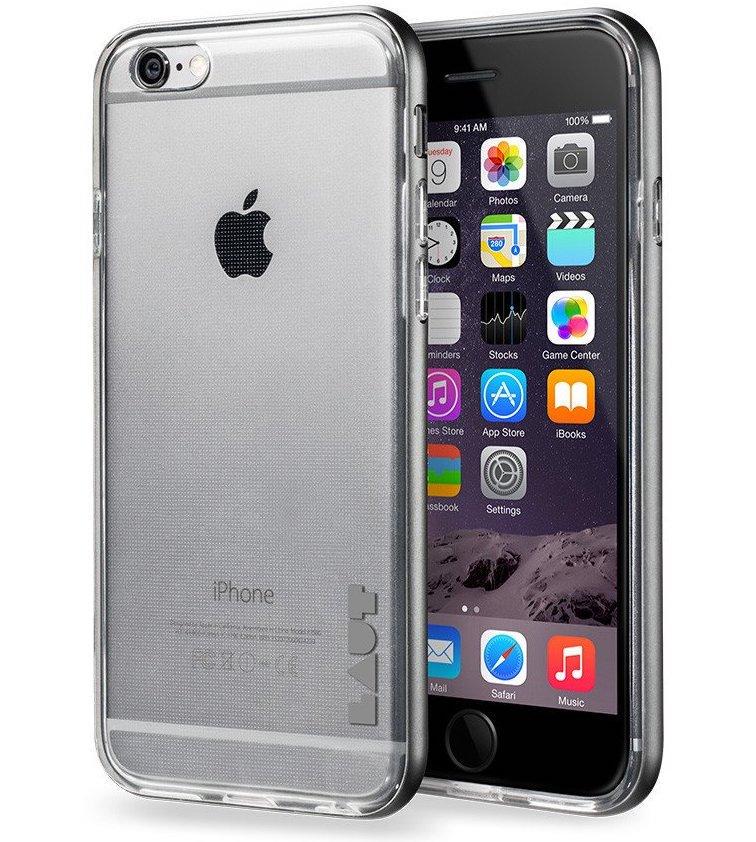 Чехол-накладка LAUT EXO-FRAME AluMinium Bumper for iPhone 6/6S, Silver (LAUT_IP6_EX_SL)