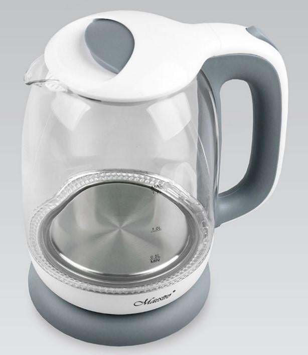 Електрочайник Maestro MR-056-GREY дисковий скло 1850-2200W 1,7 л Сірий (УТ000069025)