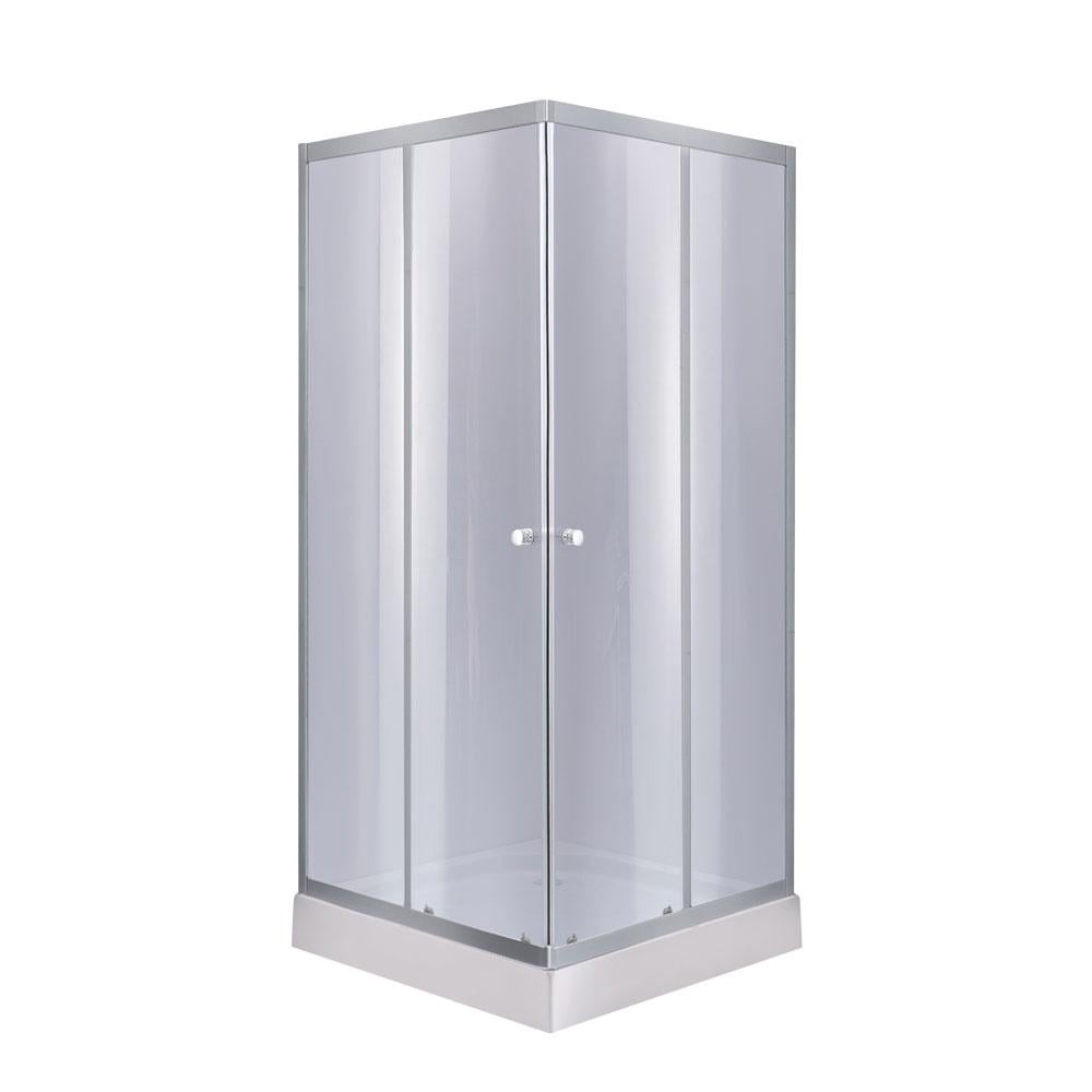 Душова кабіна Lidz Wawel SC80x80.SAT.LOW.GR скло тон. 4 мм та душовий піддон Lidz KAPIELKA ST 80x80х14 см