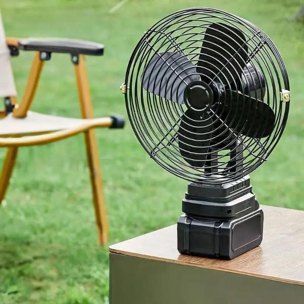 Вентилятор портативный с 2 аккумуляторами 21 V и автоповоротом Черный (VAP-8) - фото 2 Вентилятор портативный с 2 аккумуляторами 21 V и автоповоротом Черный (VAP-8) - фото 2