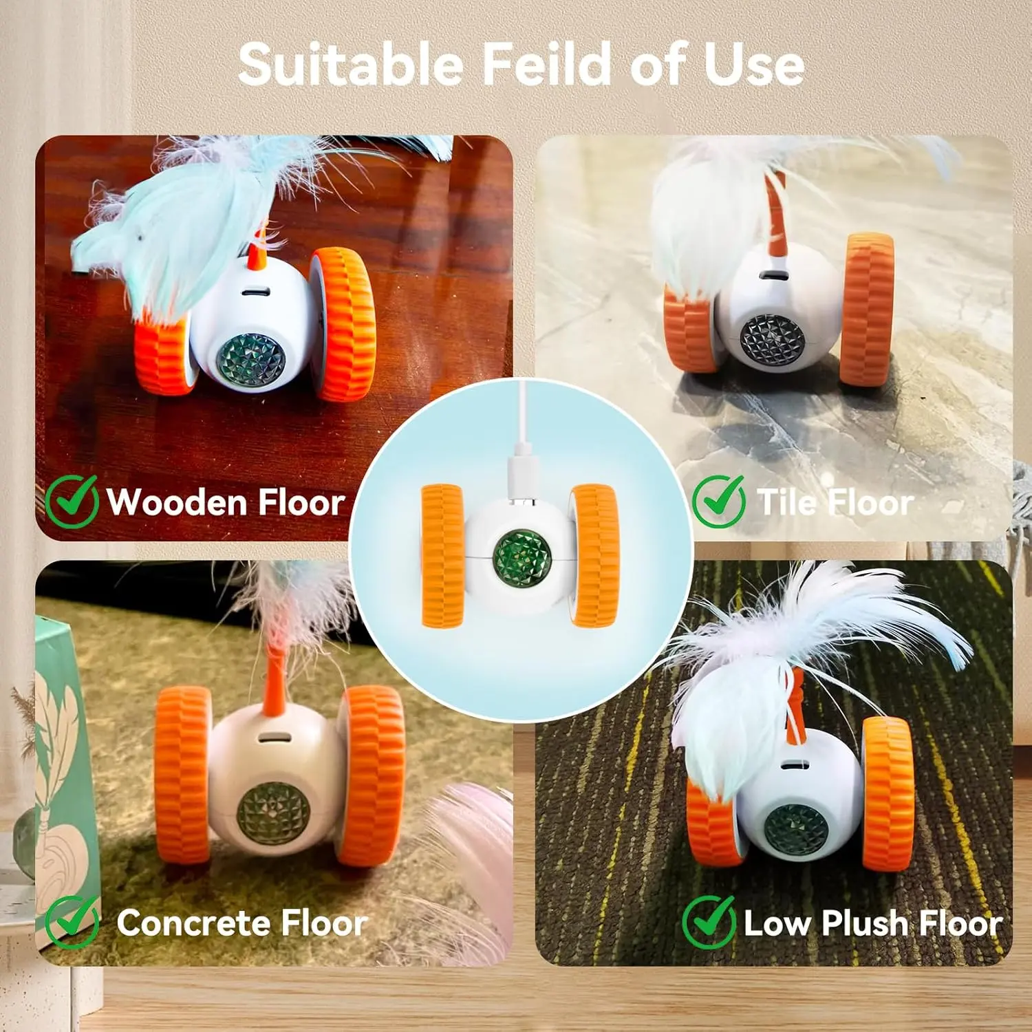 Іграшка для тварин Cat teaser AND XL-1233 USB Бадмінтон-мишка (8-18-2053967) - фото 2 Іграшка для тварин Cat teaser AND XL-1233 USB Бадмінтон-мишка (8-18-2053967) - фото 2