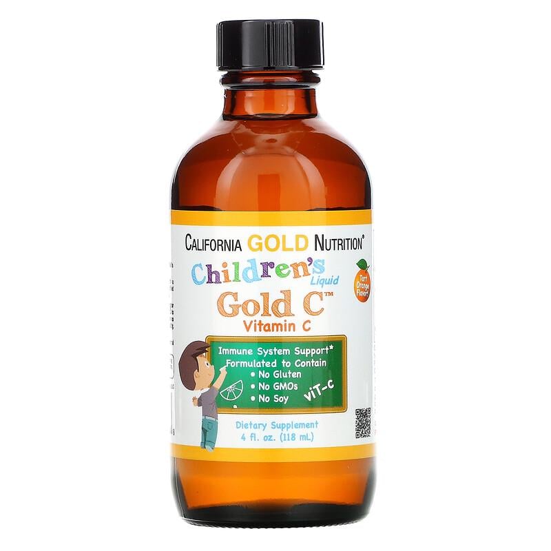 Жидкий витамин С детский California Gold Nutrition Children's Liquid Vitamin C вкус апельсин 118 мл (1003149771)