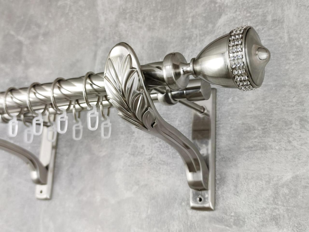 Карниз MStyle металлический для штор двухрядный Етерния 25/19 мм крученый 240 см Сталь (5019772)