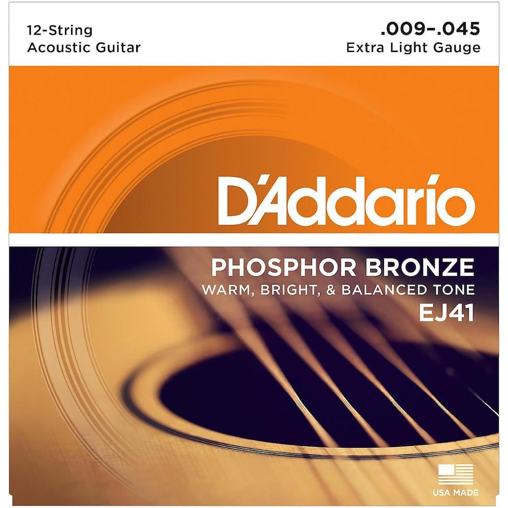 Струны для гитары DAddario EJ41 12-String Phosphor Bronze 9-45 Extra Light