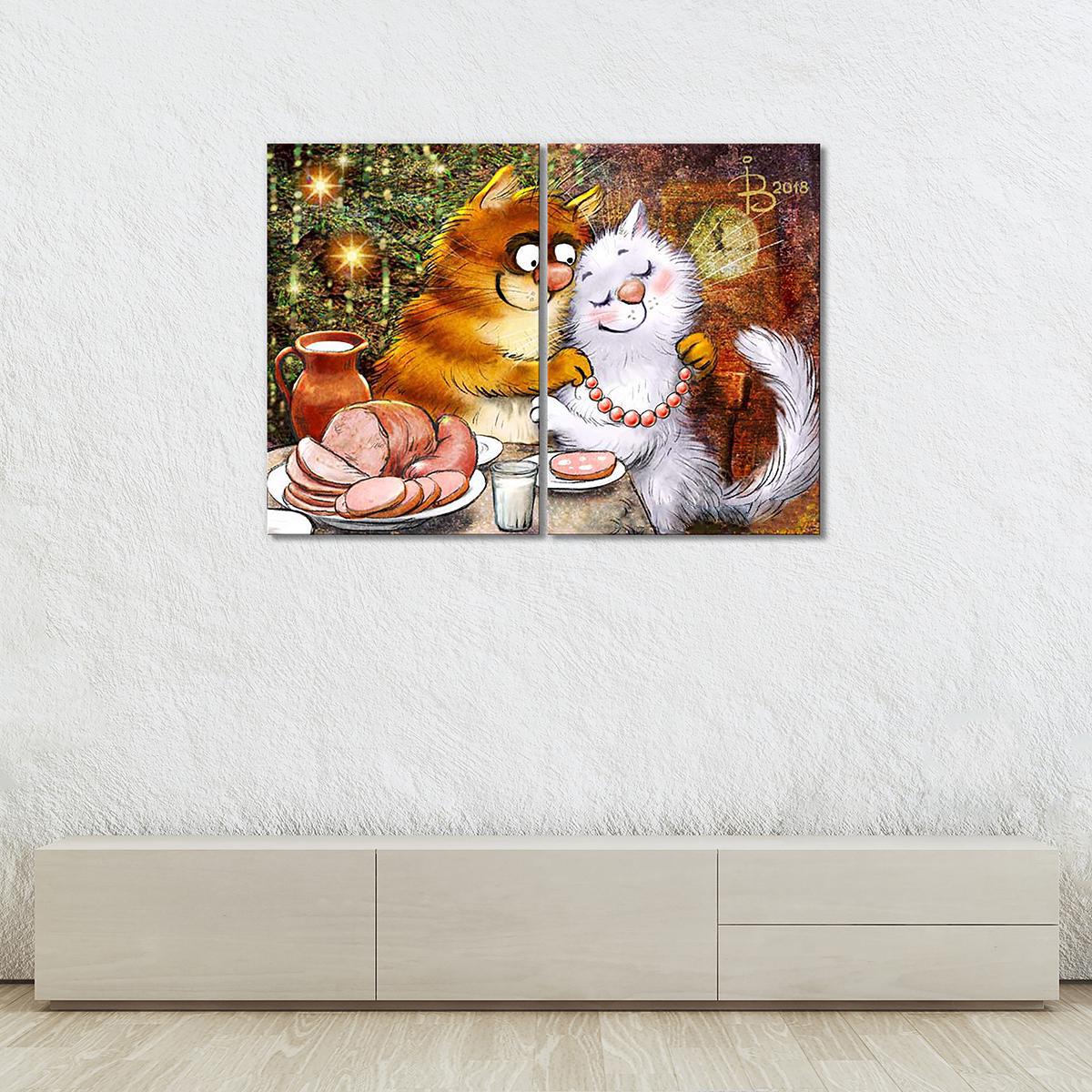 Модульная картина С новым счастьем! 2 модуля общий размер 30х45 см (_rinaz_20181634023)