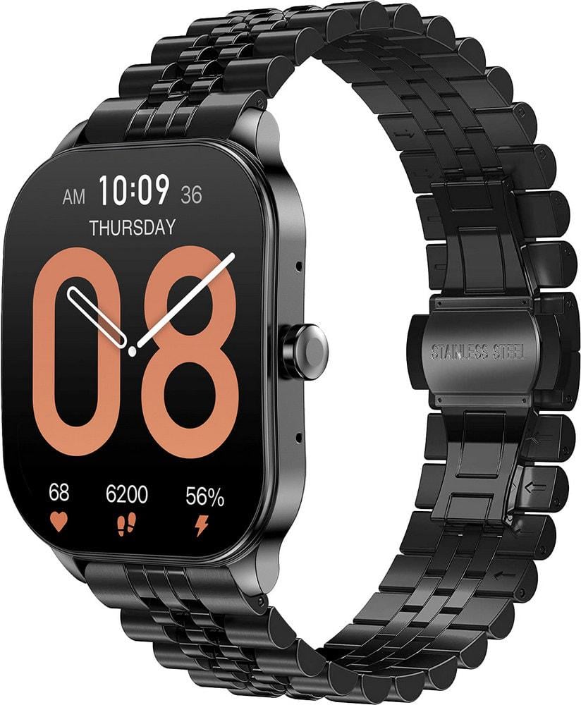 Браслет металлический Stech для Amazfit Pop 3S/3R Black (34443-2B)