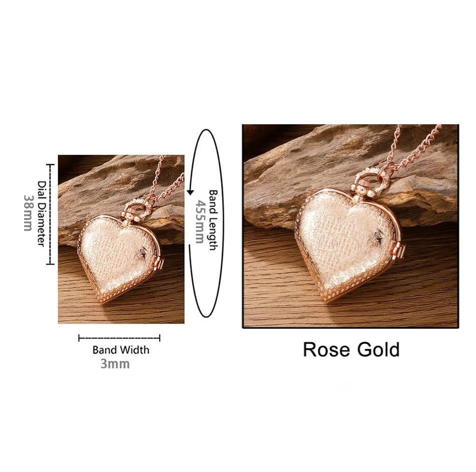 Годинник кишеньковий на ланцюжку у формі серця Love Рожеве золото (2149939280) - фото 9 Годинник кишеньковий на ланцюжку у формі серця Love Рожеве золото (2149939280) - фото 9