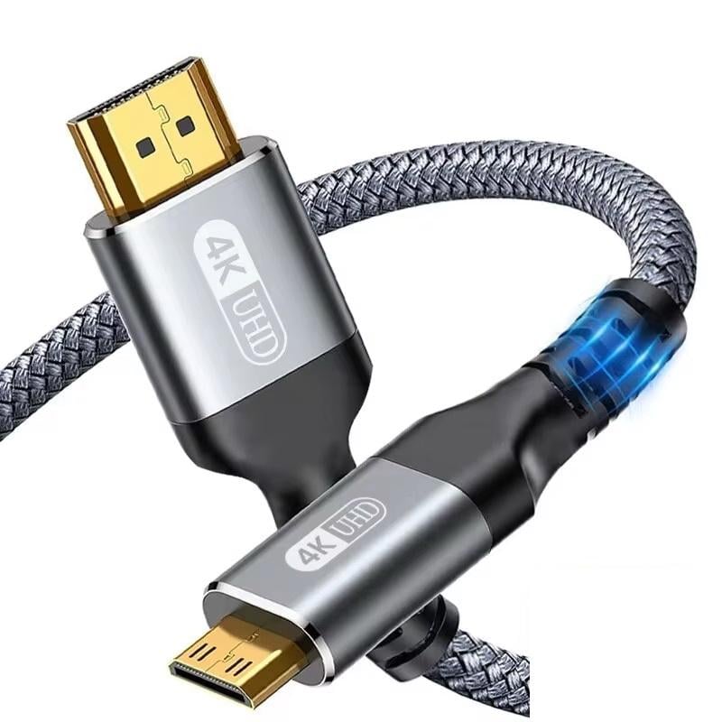 Кабель Mini HDMI - HDMI 4К 60Hz Gold-plated Aluminum Shell Nylon cord 2 м (48743e) - фото 1