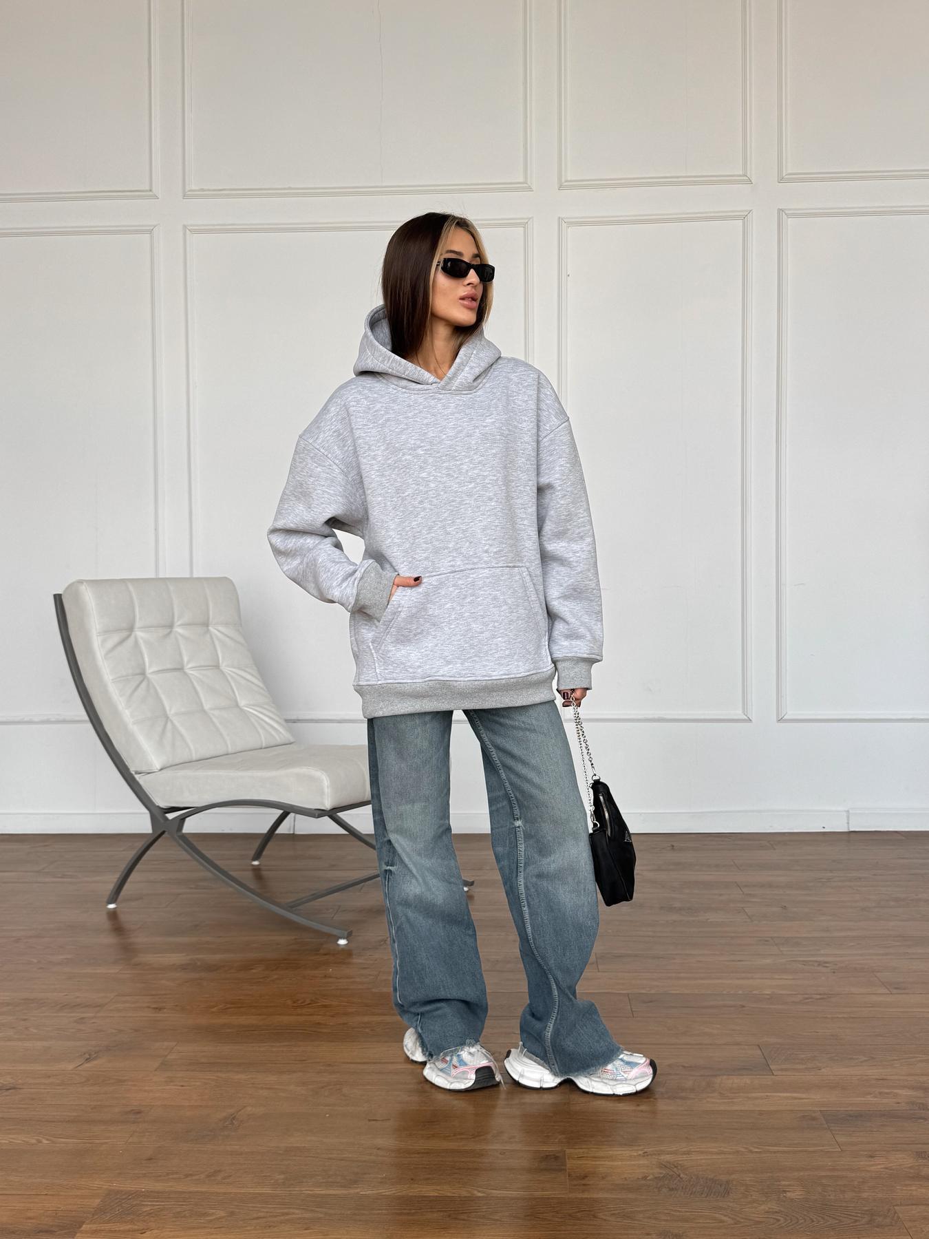 Кофта женская Over зимняя флисовая XL Серый (26320/3/5) - фото 2 Кофта женская Over зимняя флисовая XL Серый (26320/3/5) - фото 2