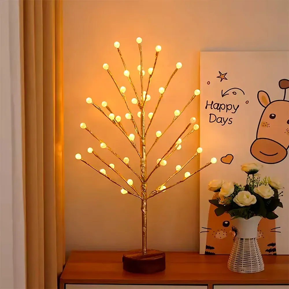 Настольный светильник Дерево с шариками 60 см от USB Теплый белый (234574681) - фото 3 Настольный светильник Дерево с шариками 60 см от USB Теплый белый (234574681) - фото 3