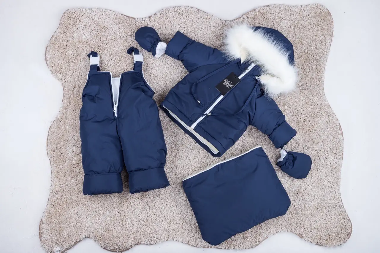 Комбінезон дитячий зимовий трансформер до двох років 3в1 Синій (971)