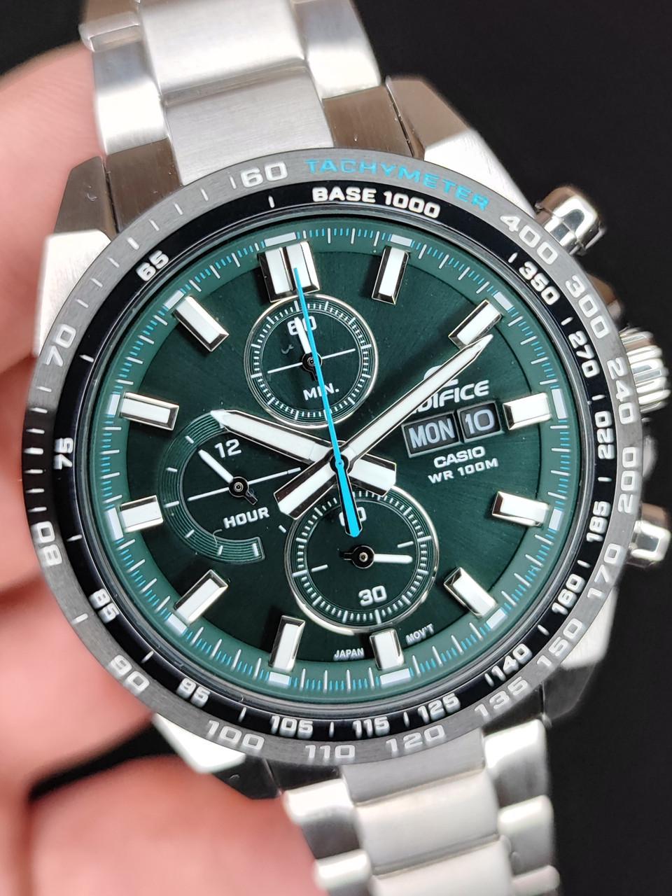 Наручные часы мужские Casio EFR-574DB-3A Edifice со стальным корпусом/водозащитой 100 м Зеленый (2733648816)