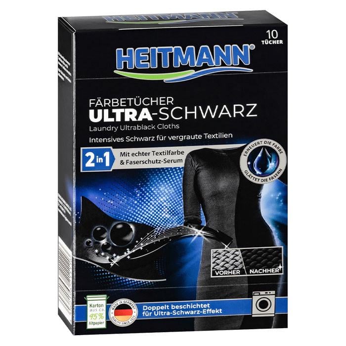 Серветки для збереження та відновлення чорного кольору тканини Heitmann Ultra Schwarz 10 шт. - фото 1