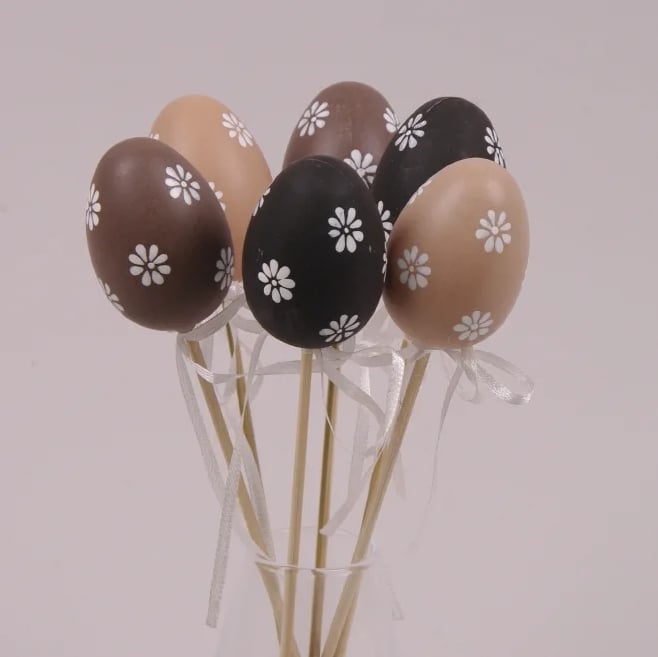 Декорация пасхальная на пике Flora Писанка микс 6 шт. (44007)