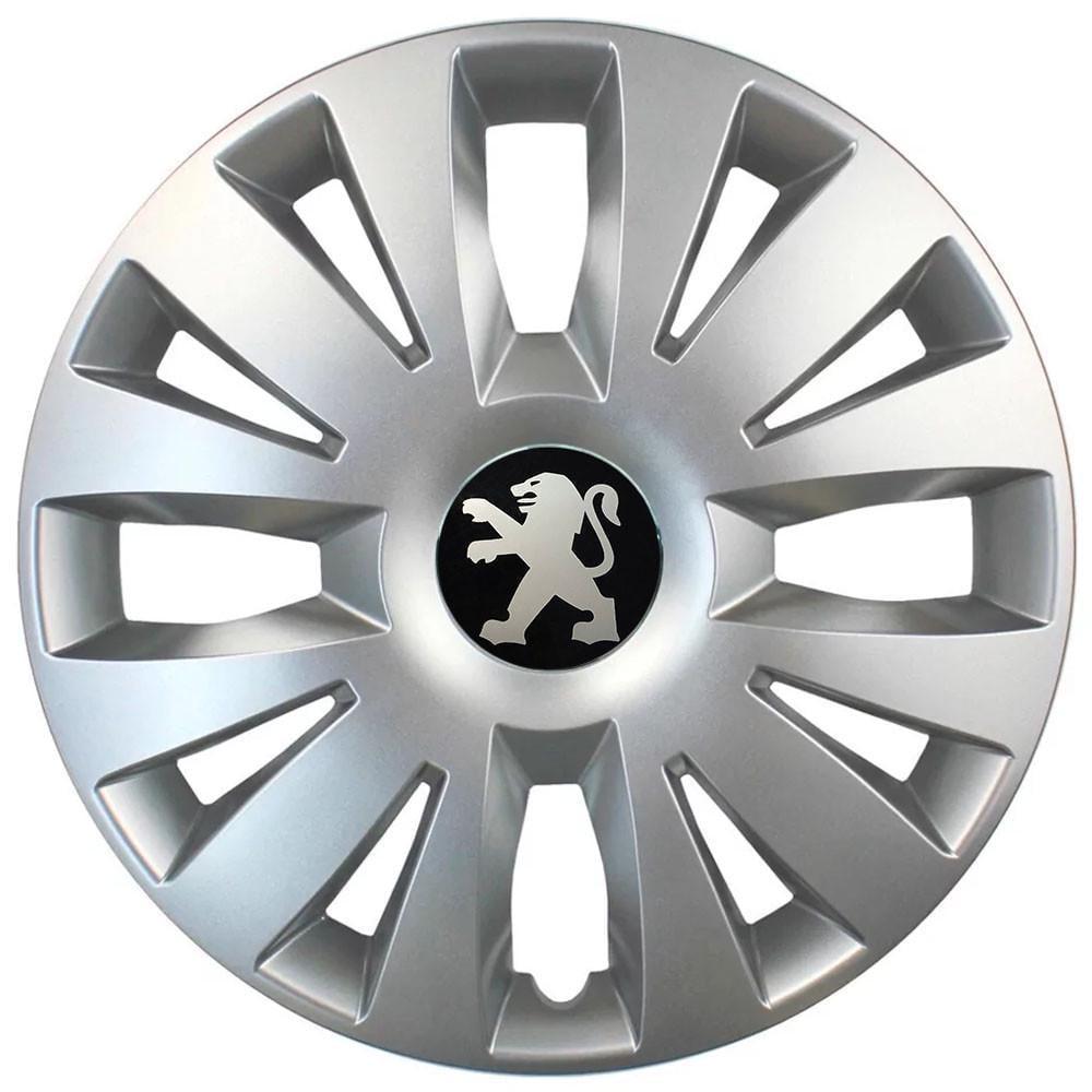 Колпаки автомобильные модельные  SJS 324 с логотипом Peugeot R15 4 шт. Серебрянный