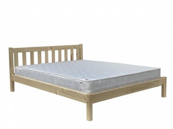 Кровать двуспальная деревянная Скиф Л-249 140х190 см Натуральный прозрачный лак