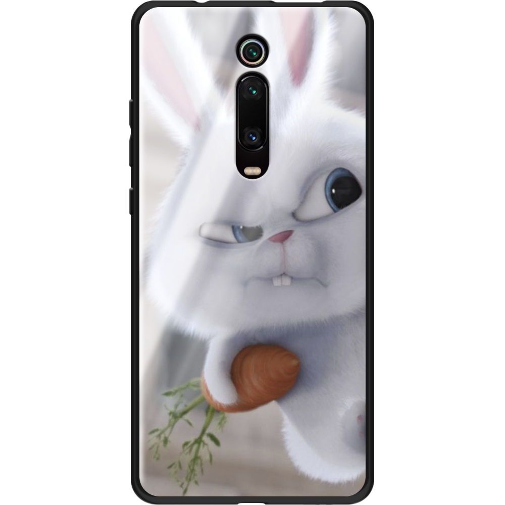 Чехол BoxFace Xiaomi Mi 9T / Mi 9T Pro Rabbit Snowball Черный силикон со стеклом (37376-up1116-37743)