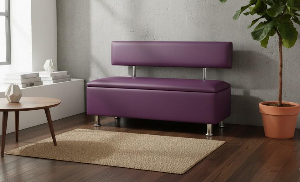 Диван для зоны ожидания Сompakt искусственная кожа 100 см Фиолетовый (32086491)