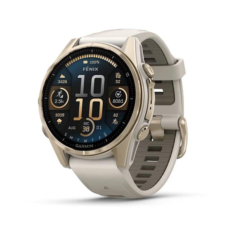 Смарт-годинник Garmin Fenix 8 43 мм Amoled Sapphire Soft Gold with Fog Gray/Dark Sandstone Silicone Band (010-02903-10/11/18)