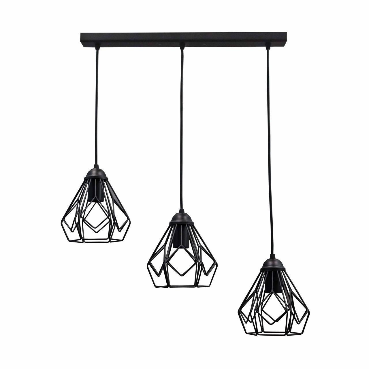 Подвесной светильник MSK ELECTRIC Milan в стиле лофт под лампы Е27 Черный (NL 538-3) - фото 2 Подвесной светильник MSK ELECTRIC Milan в стиле лофт под лампы Е27 Черный (NL 538-3) - фото 2