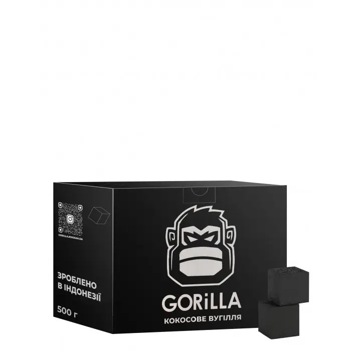 Уголь кокосовый для кальяна Gorilla 2,5х2,5 см 0,5 кг (23522376)