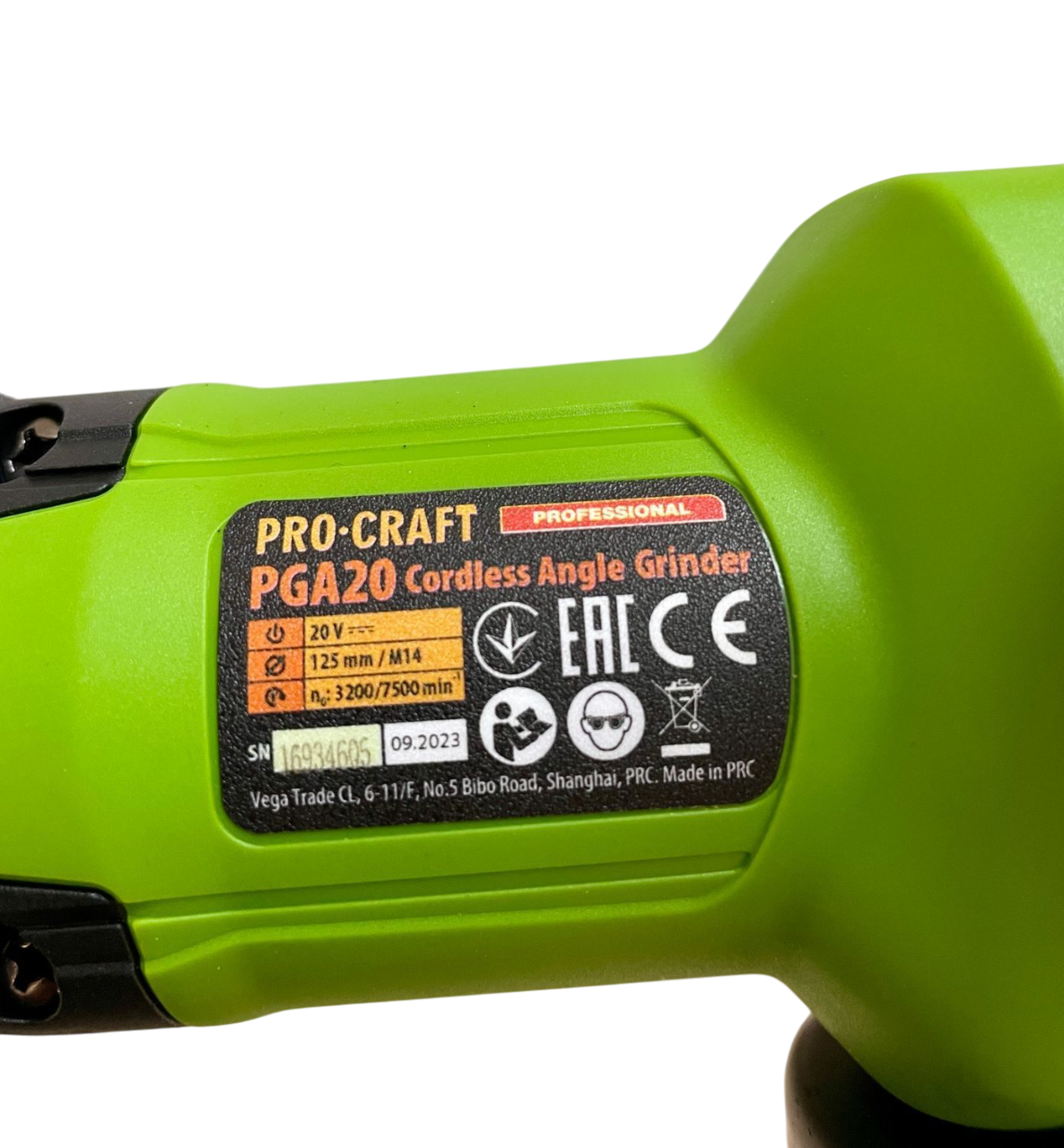 Шліфмашина акумуляторна ProCraft PGA-20 Universal 20В 125 мм 2 швидкості без АКБ та ЗП (030227) - фото 5